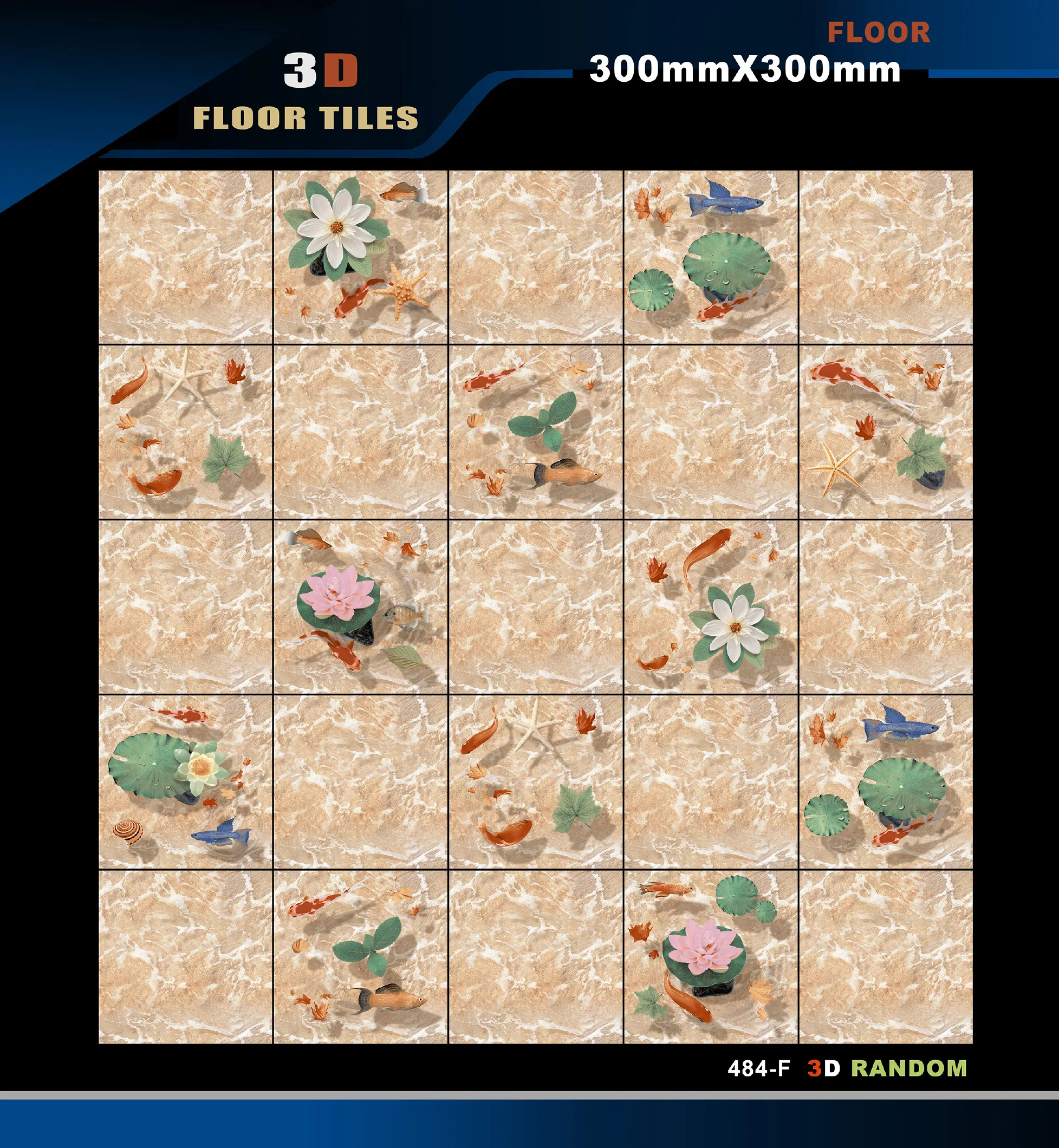 12 X 12 3D Tiles - Design 6