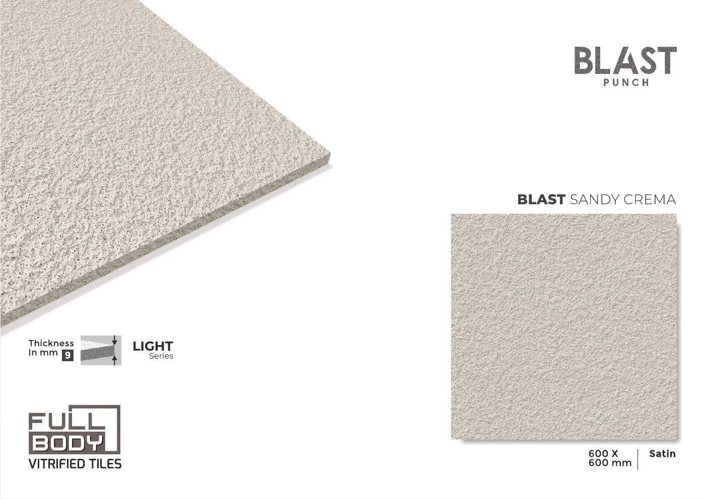 Ex BLAST SANDY SERIES 600x600 9mm rustic - Design 2 - 600x600mm Rustic