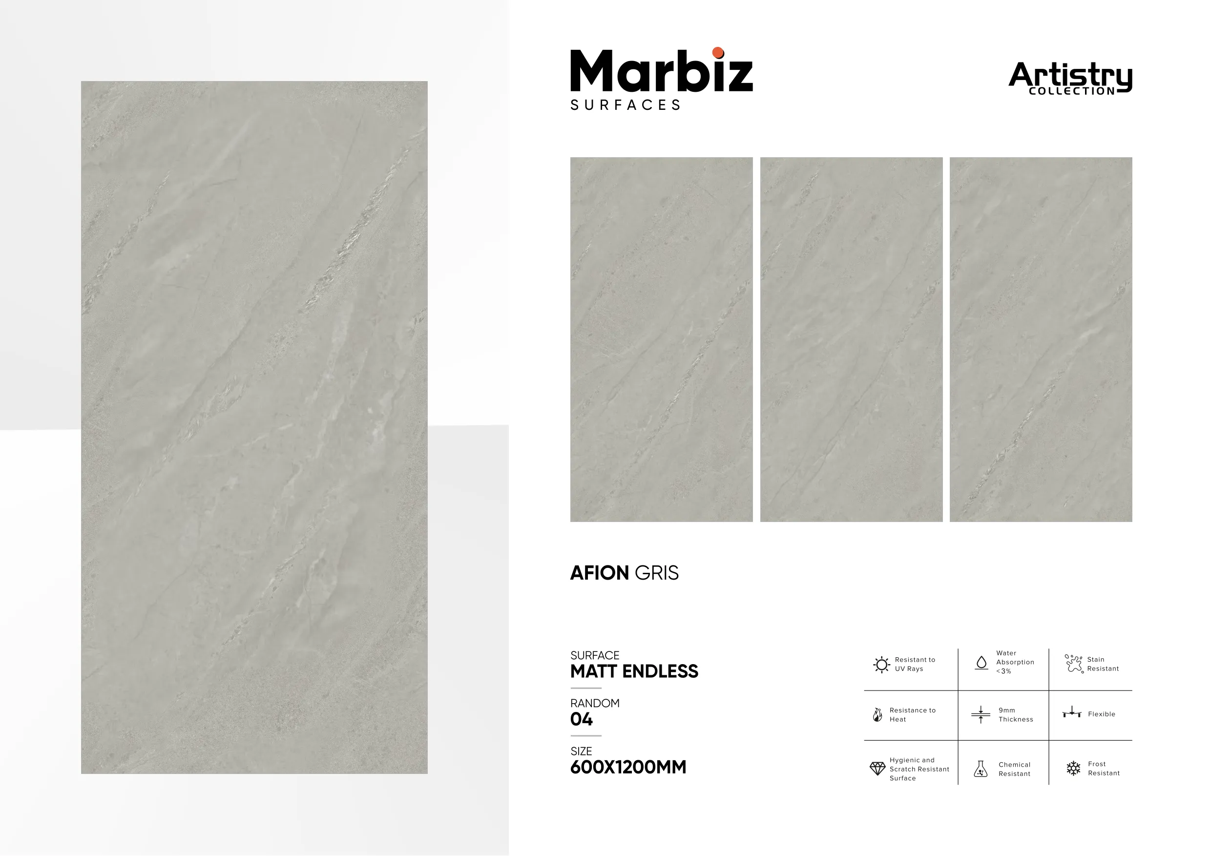 Artistry 600x1200mm Matt Endless - Design 6